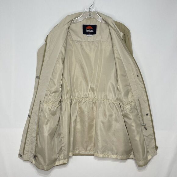 Totes Lightweight Windbreaker Jacket Size M Tan Full Zip and snaps No Hood women - Picture 6 of 16